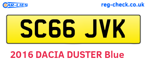 SC66JVK are the vehicle registration plates.