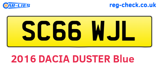 SC66WJL are the vehicle registration plates.