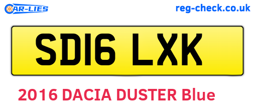 SD16LXK are the vehicle registration plates.