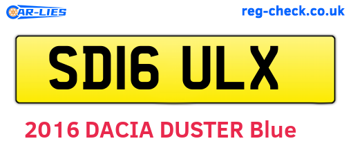 SD16ULX are the vehicle registration plates.