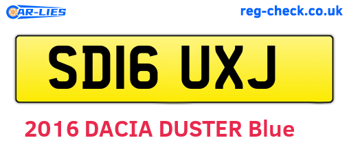 SD16UXJ are the vehicle registration plates.