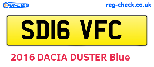 SD16VFC are the vehicle registration plates.