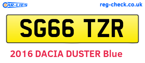 SG66TZR are the vehicle registration plates.