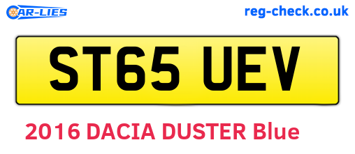 ST65UEV are the vehicle registration plates.