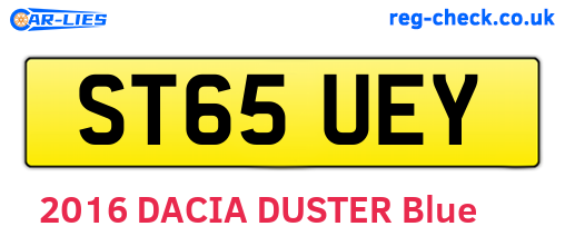 ST65UEY are the vehicle registration plates.