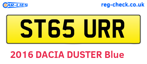 ST65URR are the vehicle registration plates.