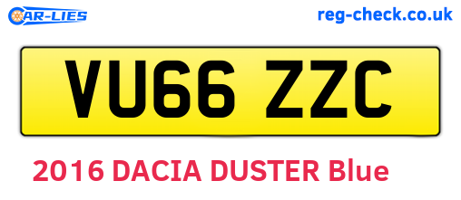 VU66ZZC are the vehicle registration plates.
