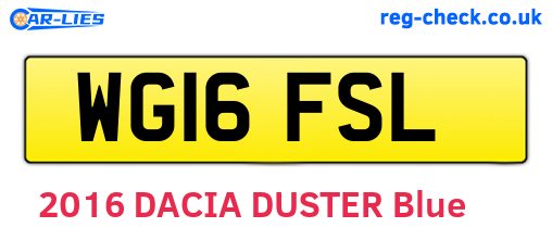 WG16FSL are the vehicle registration plates.