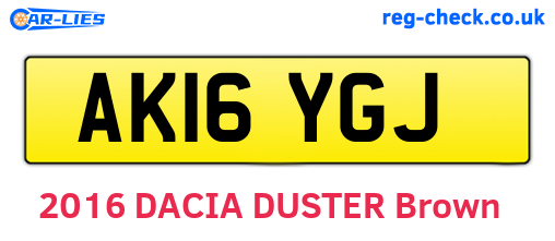 AK16YGJ are the vehicle registration plates.