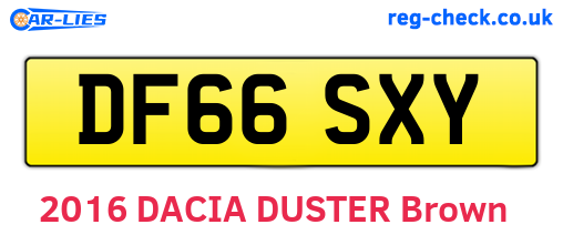 DF66SXY are the vehicle registration plates.