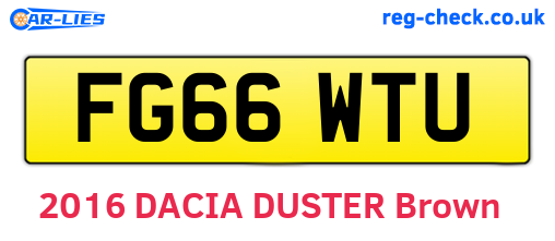 FG66WTU are the vehicle registration plates.
