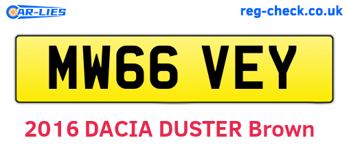 MW66VEY are the vehicle registration plates.
