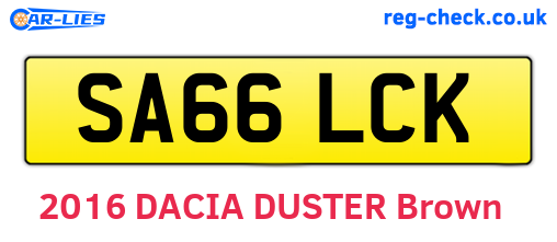 SA66LCK are the vehicle registration plates.