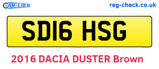 SD16HSG are the vehicle registration plates.