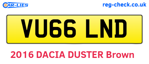 VU66LND are the vehicle registration plates.