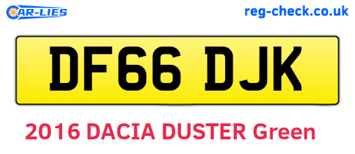 DF66DJK are the vehicle registration plates.