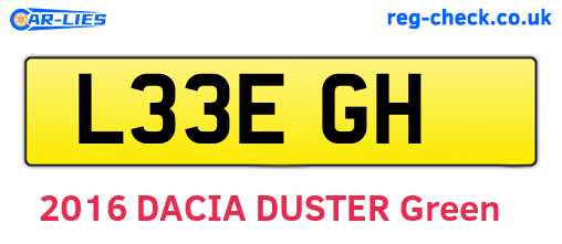 L33EGH are the vehicle registration plates.