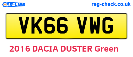 VK66VWG are the vehicle registration plates.