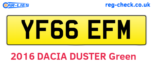 YF66EFM are the vehicle registration plates.