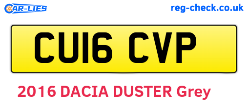 CU16CVP are the vehicle registration plates.