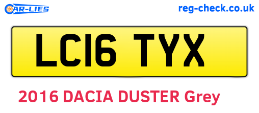 LC16TYX are the vehicle registration plates.