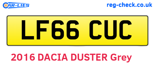 LF66CUC are the vehicle registration plates.