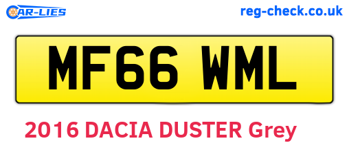 MF66WML are the vehicle registration plates.