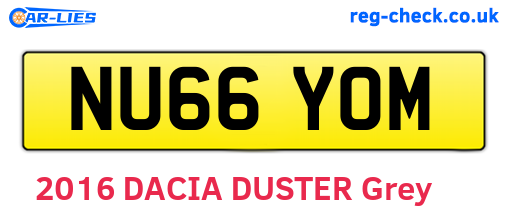 NU66YOM are the vehicle registration plates.