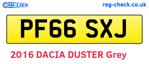 PF66SXJ are the vehicle registration plates.