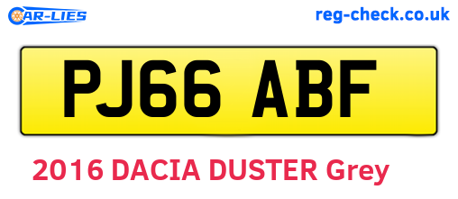 PJ66ABF are the vehicle registration plates.