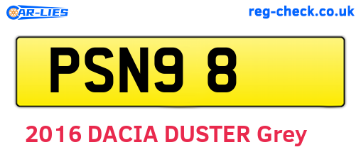 PSN98 are the vehicle registration plates.