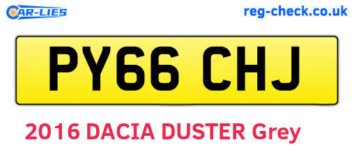 PY66CHJ are the vehicle registration plates.