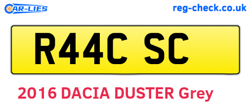 R44CSC are the vehicle registration plates.