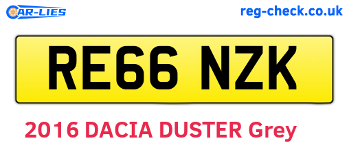 RE66NZK are the vehicle registration plates.