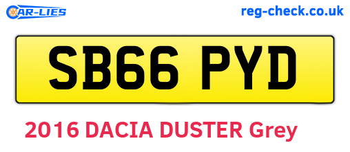 SB66PYD are the vehicle registration plates.