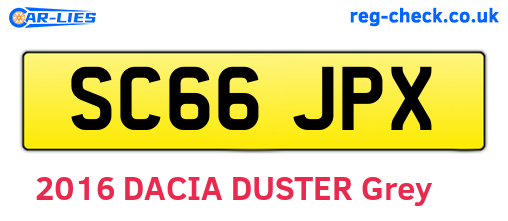 SC66JPX are the vehicle registration plates.