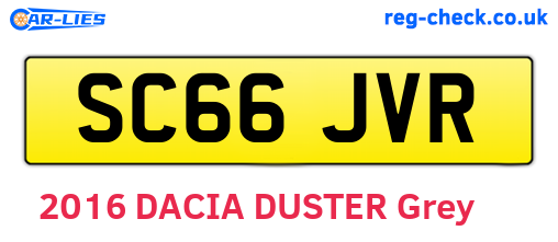SC66JVR are the vehicle registration plates.