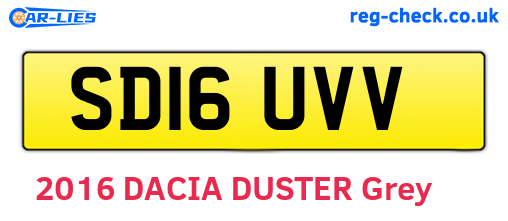 SD16UVV are the vehicle registration plates.