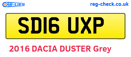 SD16UXP are the vehicle registration plates.