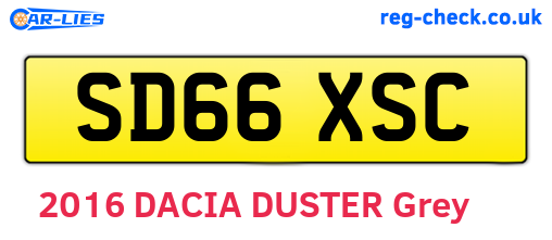 SD66XSC are the vehicle registration plates.