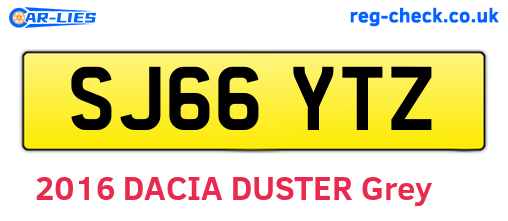 SJ66YTZ are the vehicle registration plates.