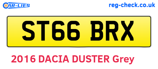 ST66BRX are the vehicle registration plates.