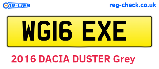 WG16EXE are the vehicle registration plates.