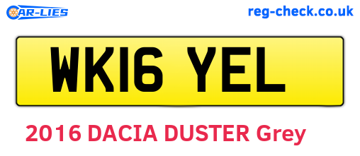WK16YEL are the vehicle registration plates.