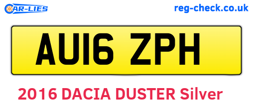 AU16ZPH are the vehicle registration plates.