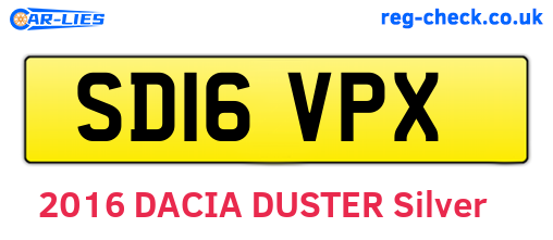 SD16VPX are the vehicle registration plates.