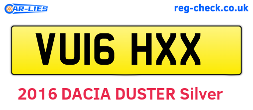 VU16HXX are the vehicle registration plates.