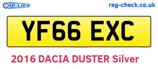 YF66EXC are the vehicle registration plates.