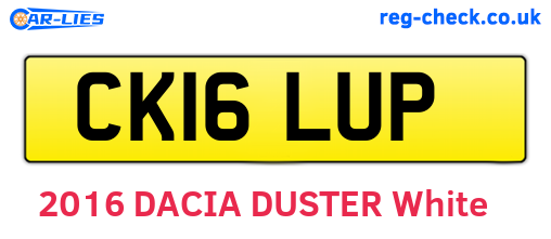 CK16LUP are the vehicle registration plates.