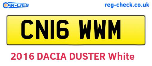 CN16WWM are the vehicle registration plates.